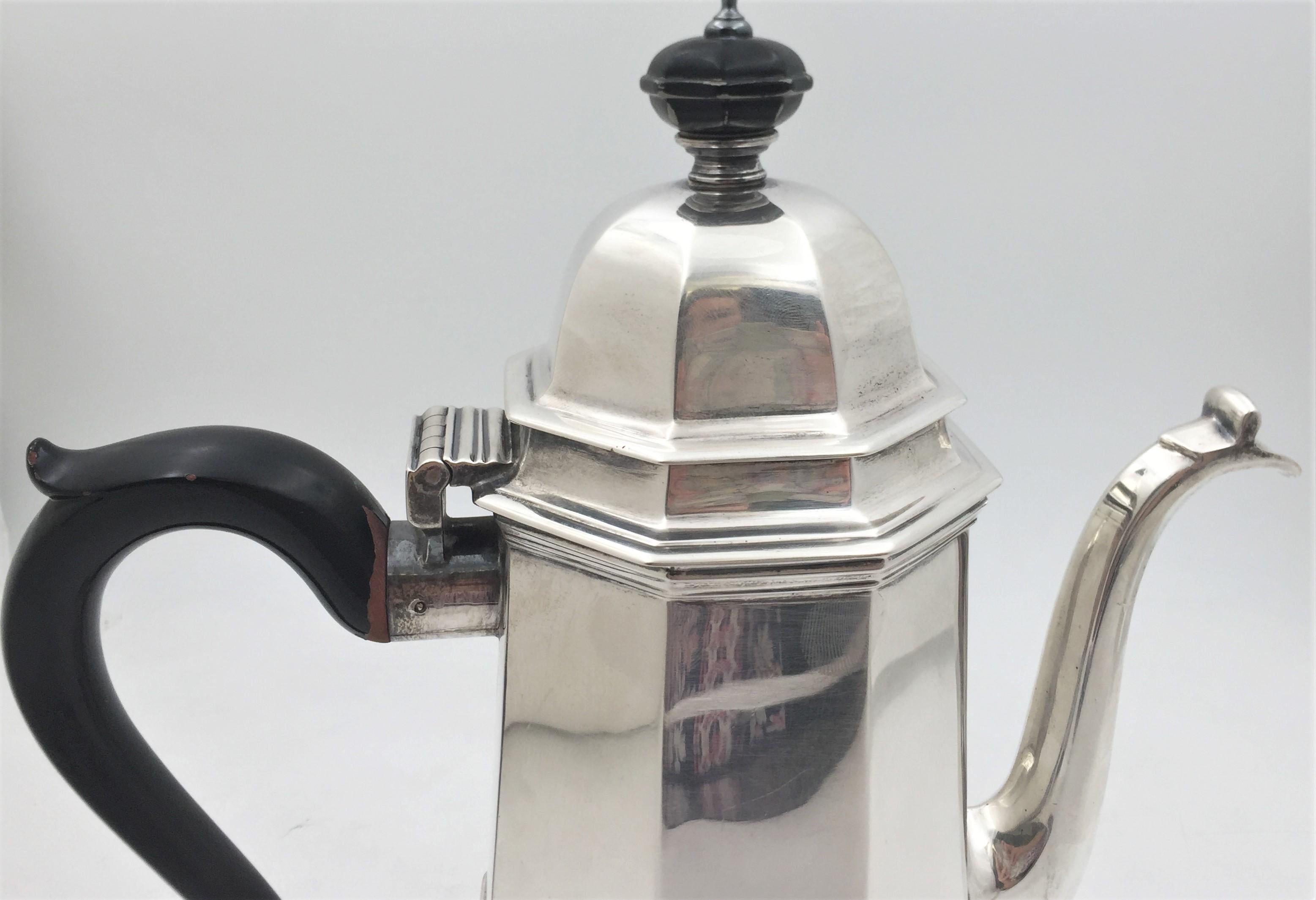 Mid-20th Century Adie English Sterling Silver 1954 Lighthouse Coffee Pot in Queen Anne Style For Sale