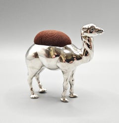 Adie & Lovekin Large Sterling Silver Camel Pin Cushion, Birmingham, UK, 1906