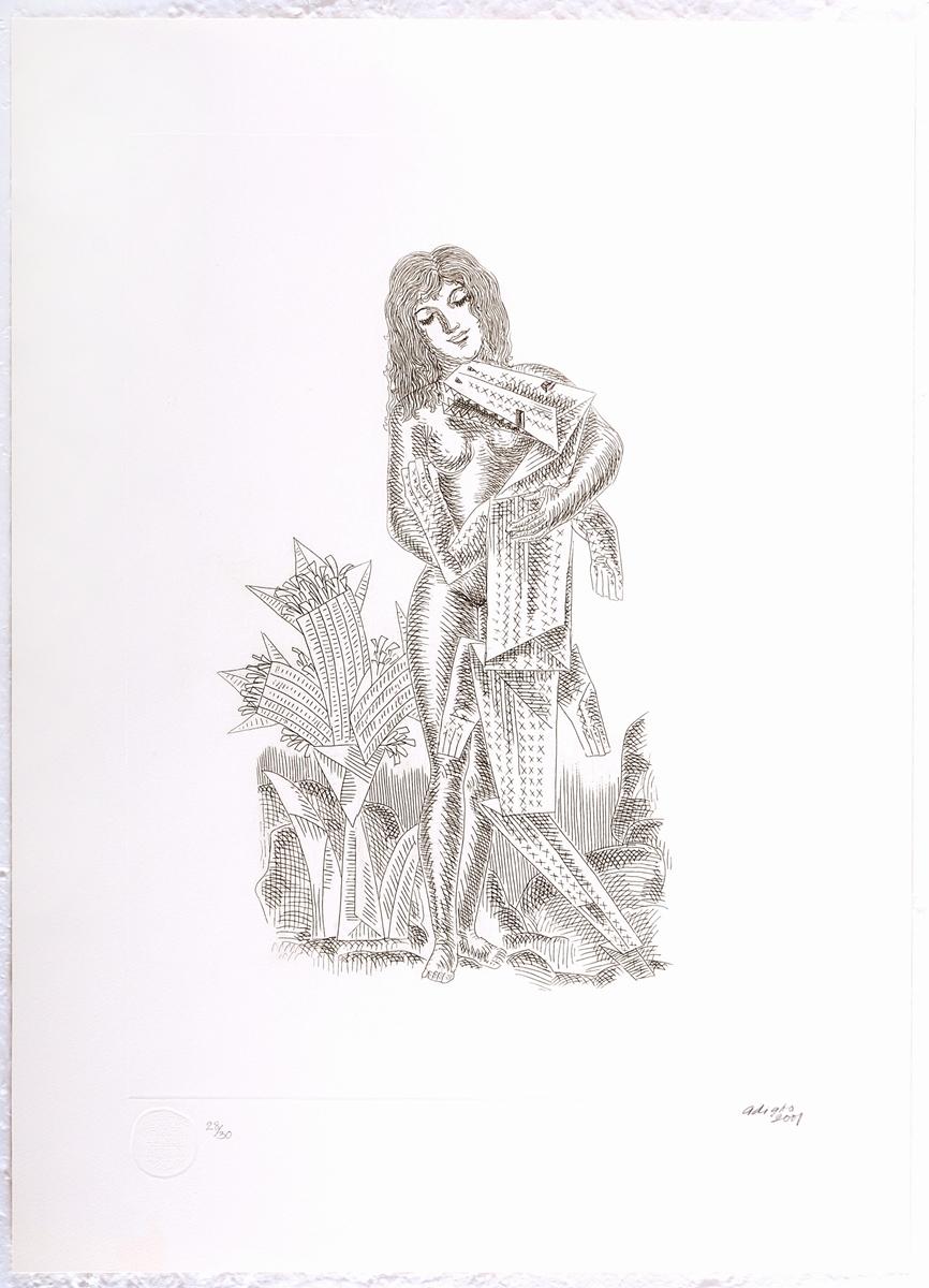 Adigio Benitez (Cuba, 1924-2013)
'Mulata y lagarto', 2003
etching on paper Velin Arches 300 g.
25.6 x 18.4 in. (65 x 46.5 cm.)
Edition of 30
ID: BEN-101
Unframed