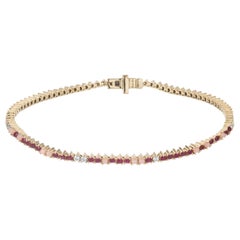 Adina Reyter, bracelet tennis ronds Amalfi en rubis, diamants et opales roses - Y14
