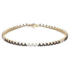 Adina Reyter Diana Sapphire + Diamond Cluster Tennis Bracelet - Y14 7"