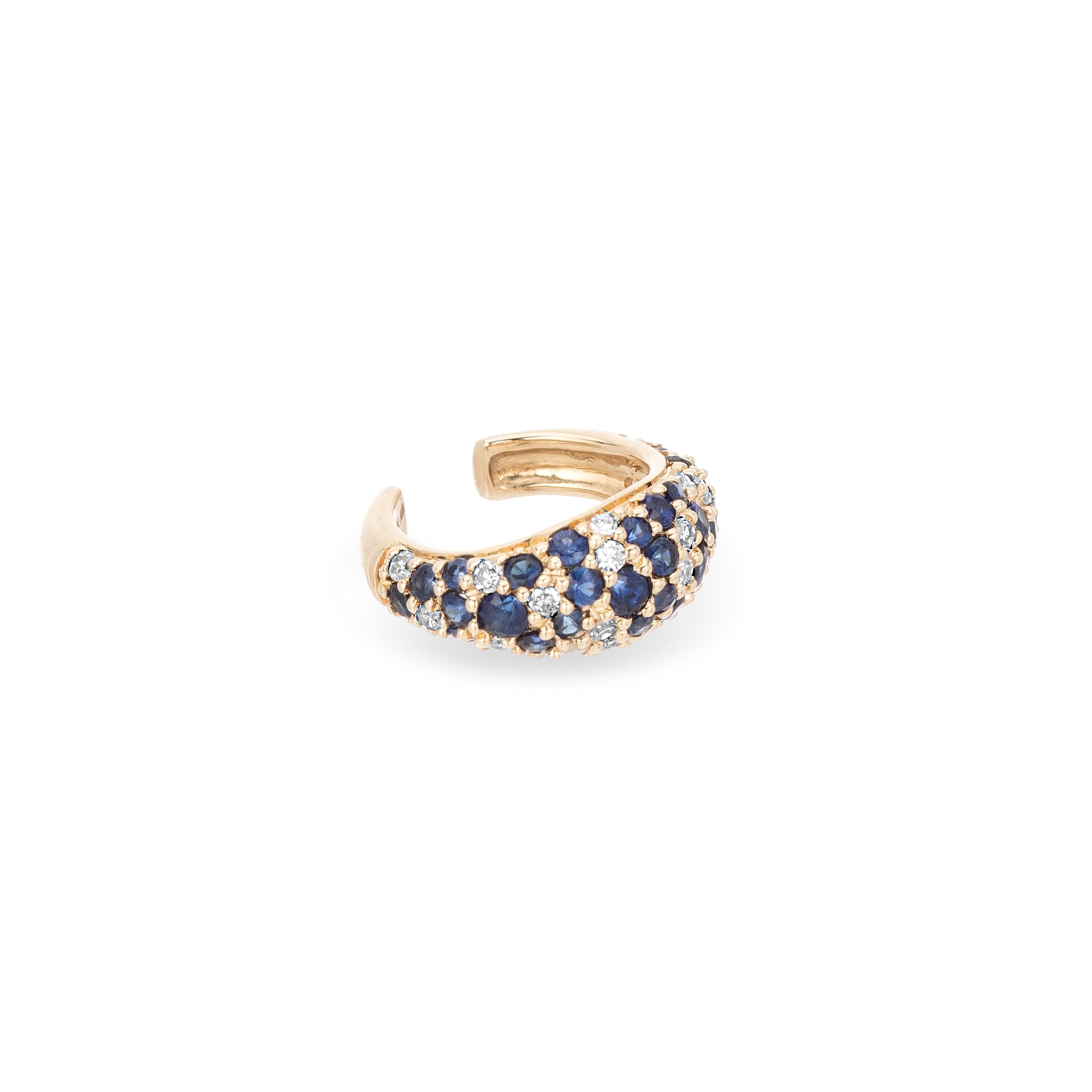 Adina Reyter Night Sky Pave Saphir + Diamant Kuppel Ohr Manschette - Y14

Ohrmanschette aus 14 Karat Gelbgold mit handgefassten Pavé-Diamanten und Saphiren. Die Manschette ist ca. 12 mm hoch, hat eine Öffnung von 4 mm und einen Innendurchmesser von