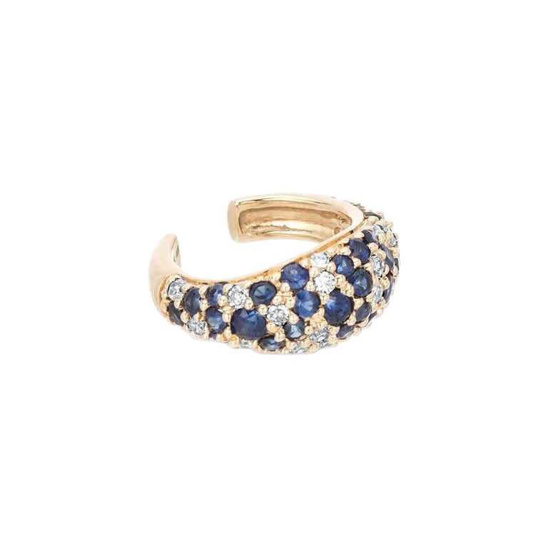 Adina Reyter Night Sky Pave Saphir + Diamant Dome Ohrmanschette