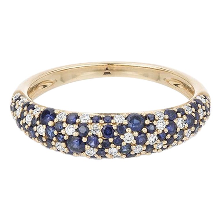 Adina Reyter Night Sky Pave Saphir + Diamant Dome Ring Größe 5