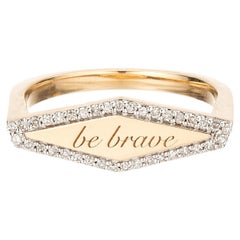 Adina Reyter One of a Kind Be Brave Pavé Flat Top Bar Ring