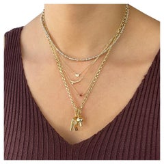 Adina Reyter One of a Kind Diamond + Ruby + Pink Opal Trio Necklace