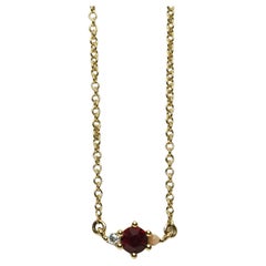 Adina Reyter One of a Kind Diamond + Ruby + Pink Opal Trio Necklace