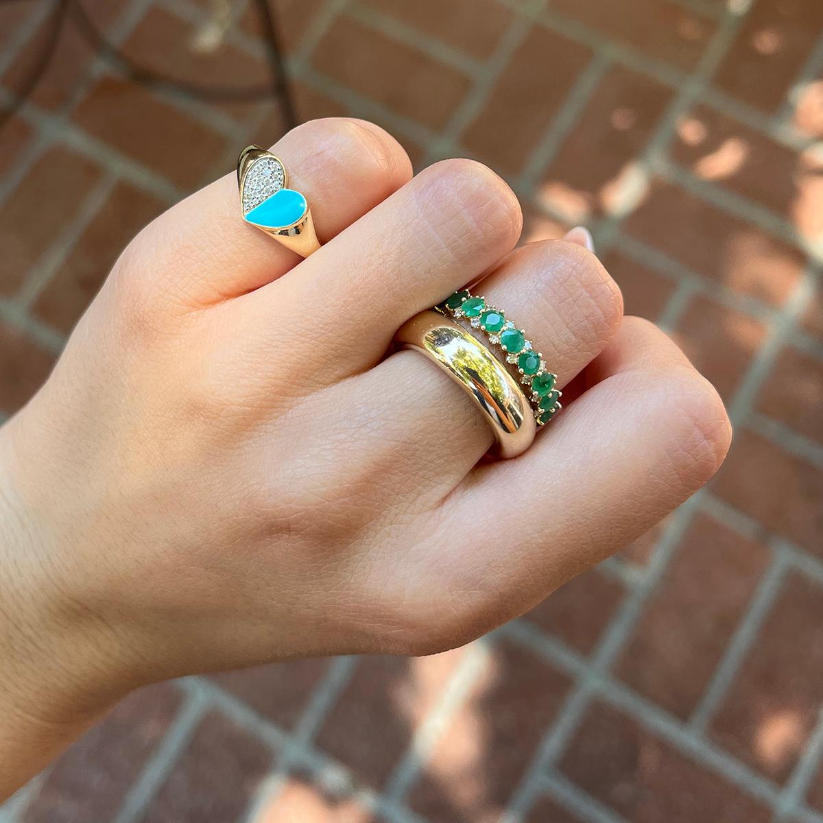 Einzigartiger runder Smaragd + Diamantring von Adina Reyter im Zustand „Neu“ in Sherman Oaks, CA