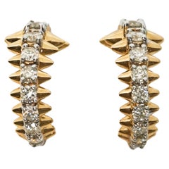 Adina Reyter One of a Kind Large Diamond Spike Dragon Hoops