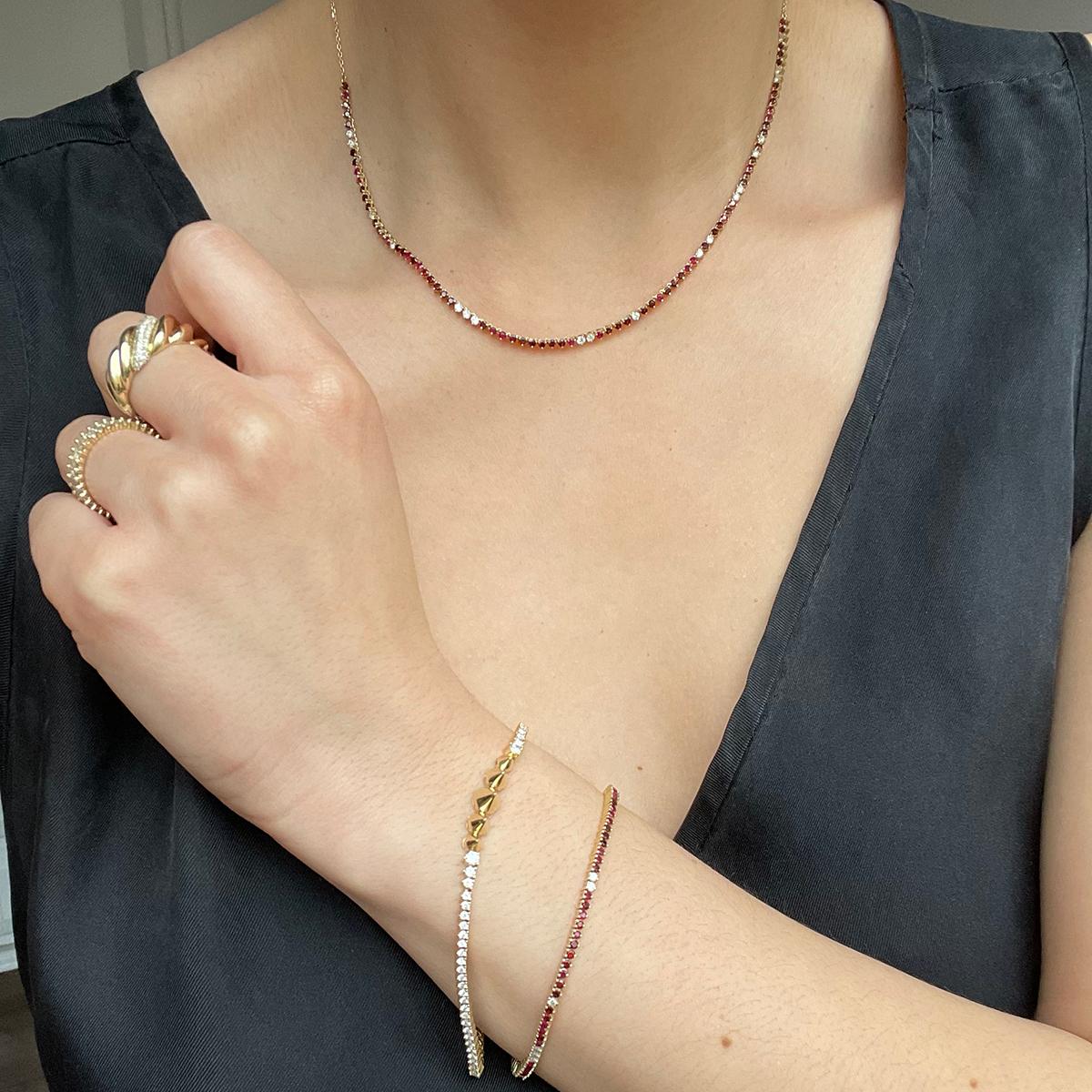 Adina Reyter One of a Kind Large Pavé Lasso Dome Ring - Y14, Größe 7 für Damen oder Herren