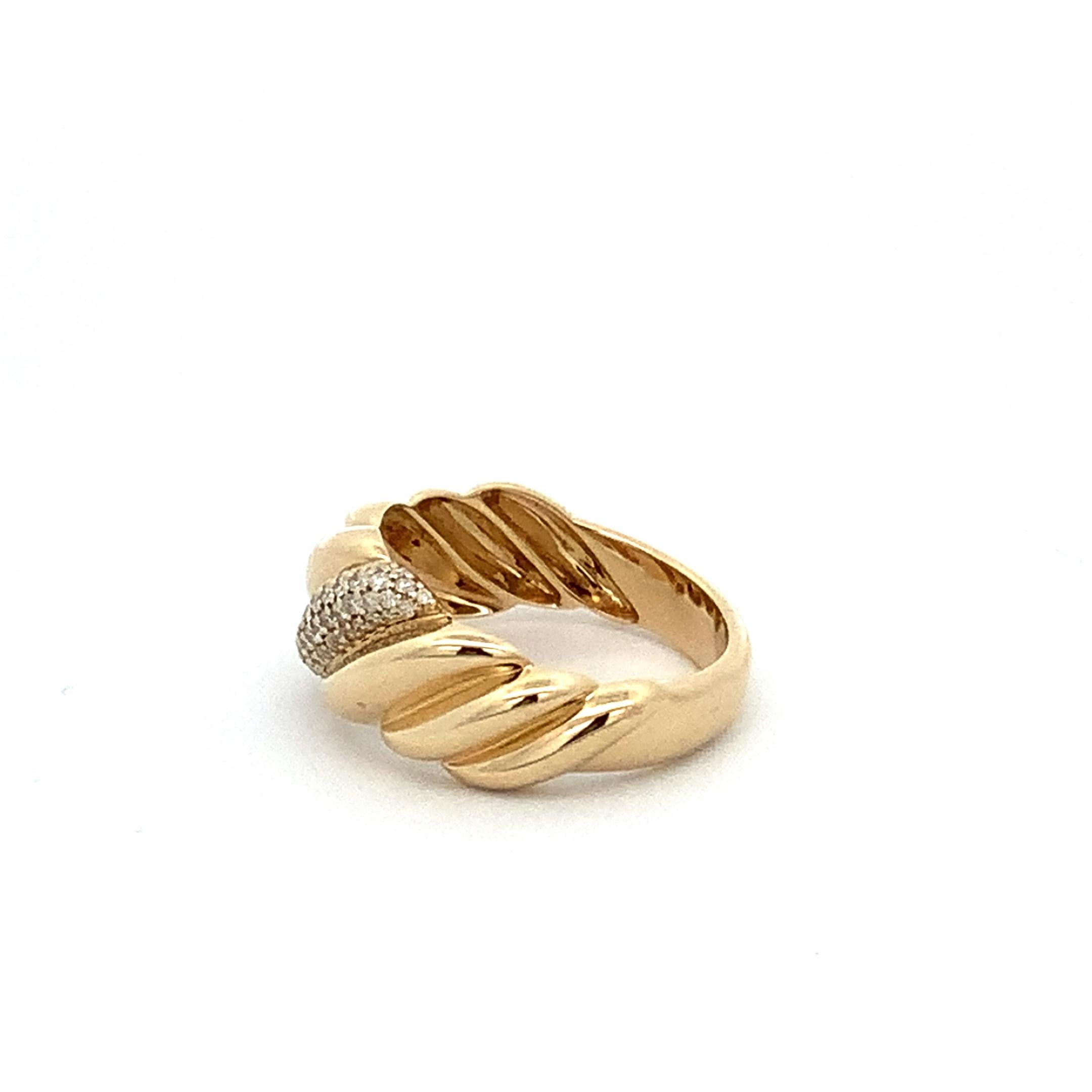 Adina Reyter One of a Kind Large Pavé Lasso Dome Ring - Y14, Größe 7 (Rundschliff)
