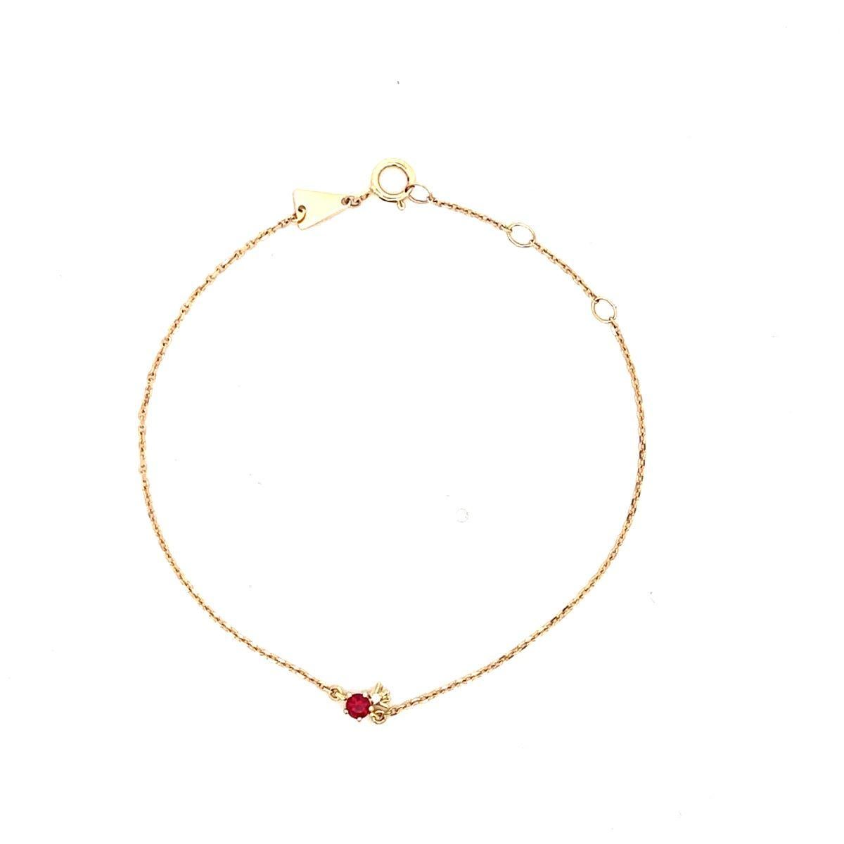 Adina Reyter One of a Kind Ruby + Diamond Pomegranate Bracelet - Y14

This is a 14K yellow gold chain bracelet with a Ruby and Diamond pomegranate. 

Measurements: Pomegranate measures 5 mm x 3 mm. Adjustable lengths 6