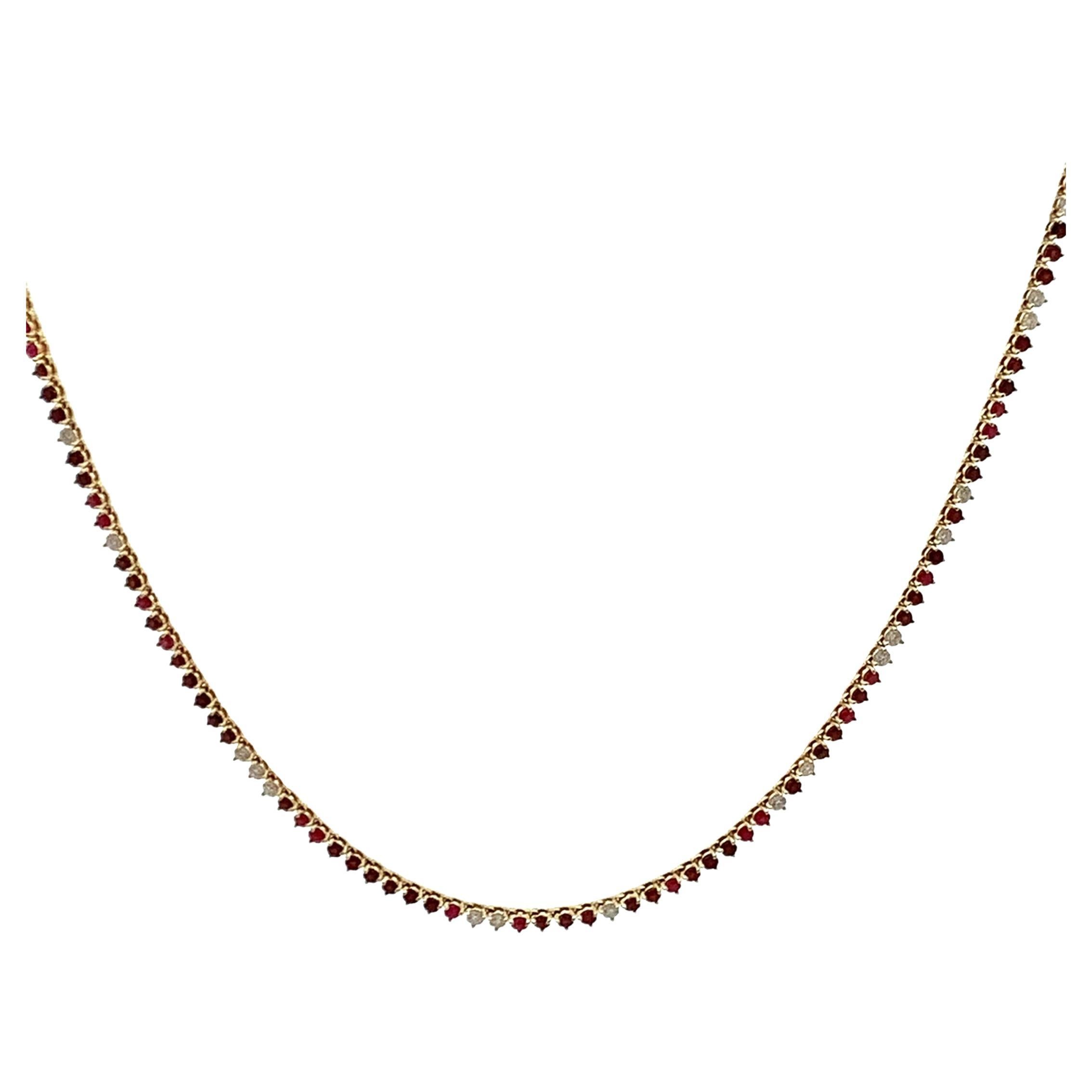 garnet tennis necklace