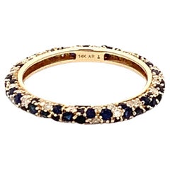 Adina Reyter One of a Kind Sapphire + Diamond Thin Puffy Pave Eternity Ring