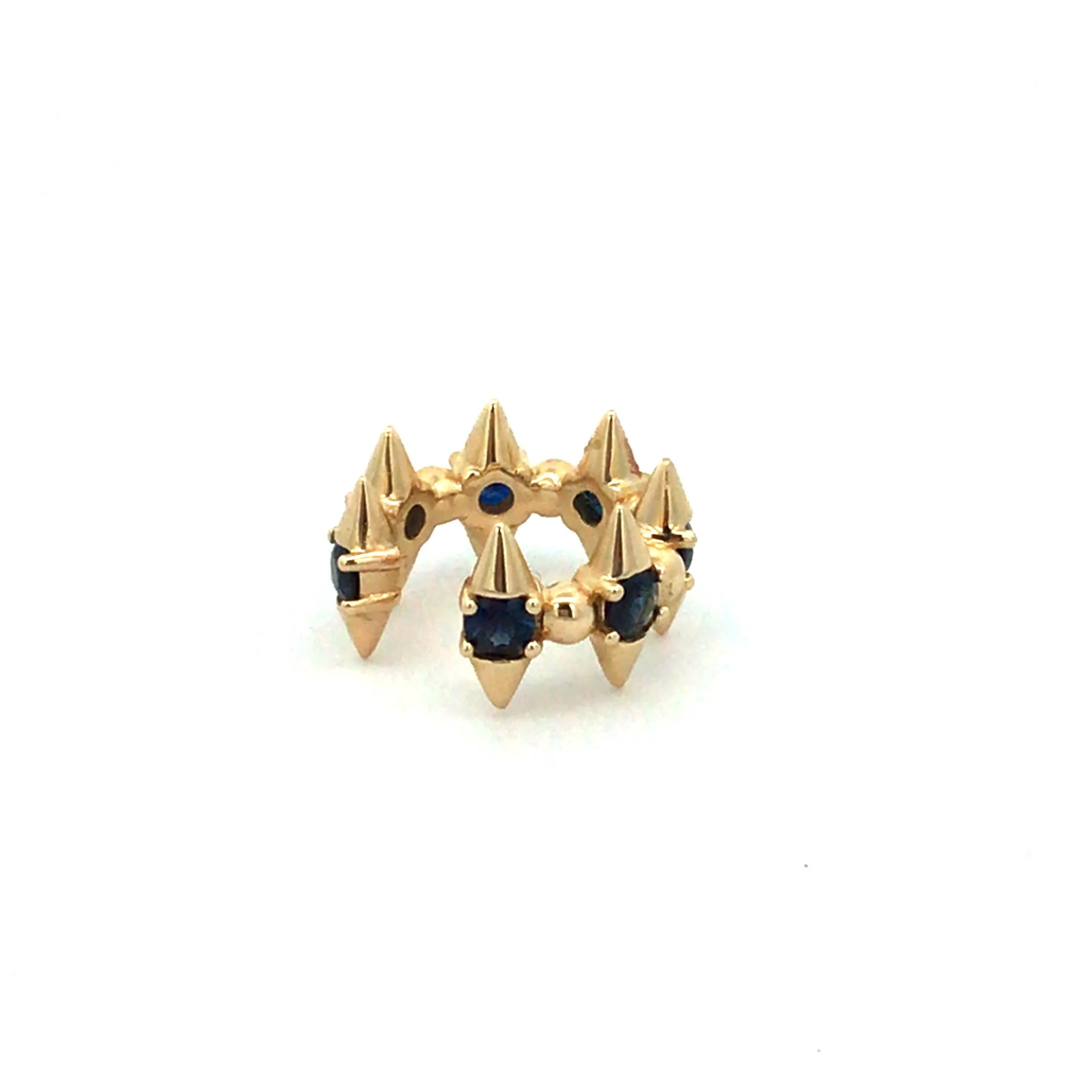 Adina Reyter One of a Kind Thick London Sapphire Spike Ear Cuff

14k yellow gold ear cuff with large blue sapphire spikes. 

Total Sapphire Weight: 0.64 ct.