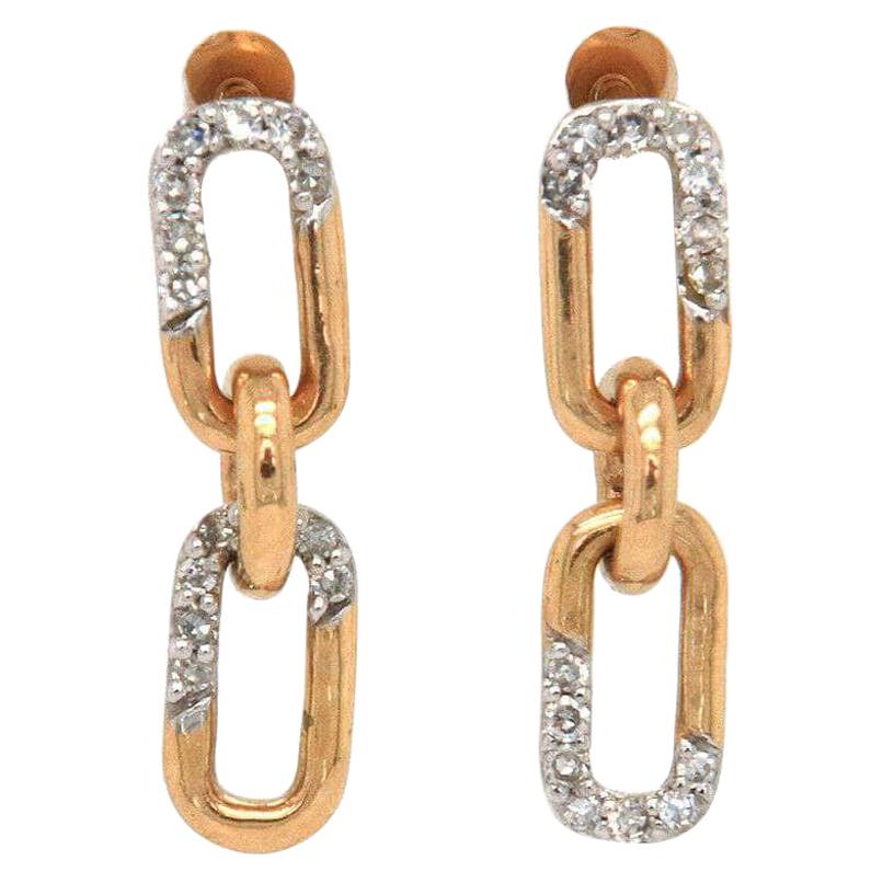 Adina Reyter Pave Interlocking Link Stud Earrings in 14K Yellow Gold For Sale