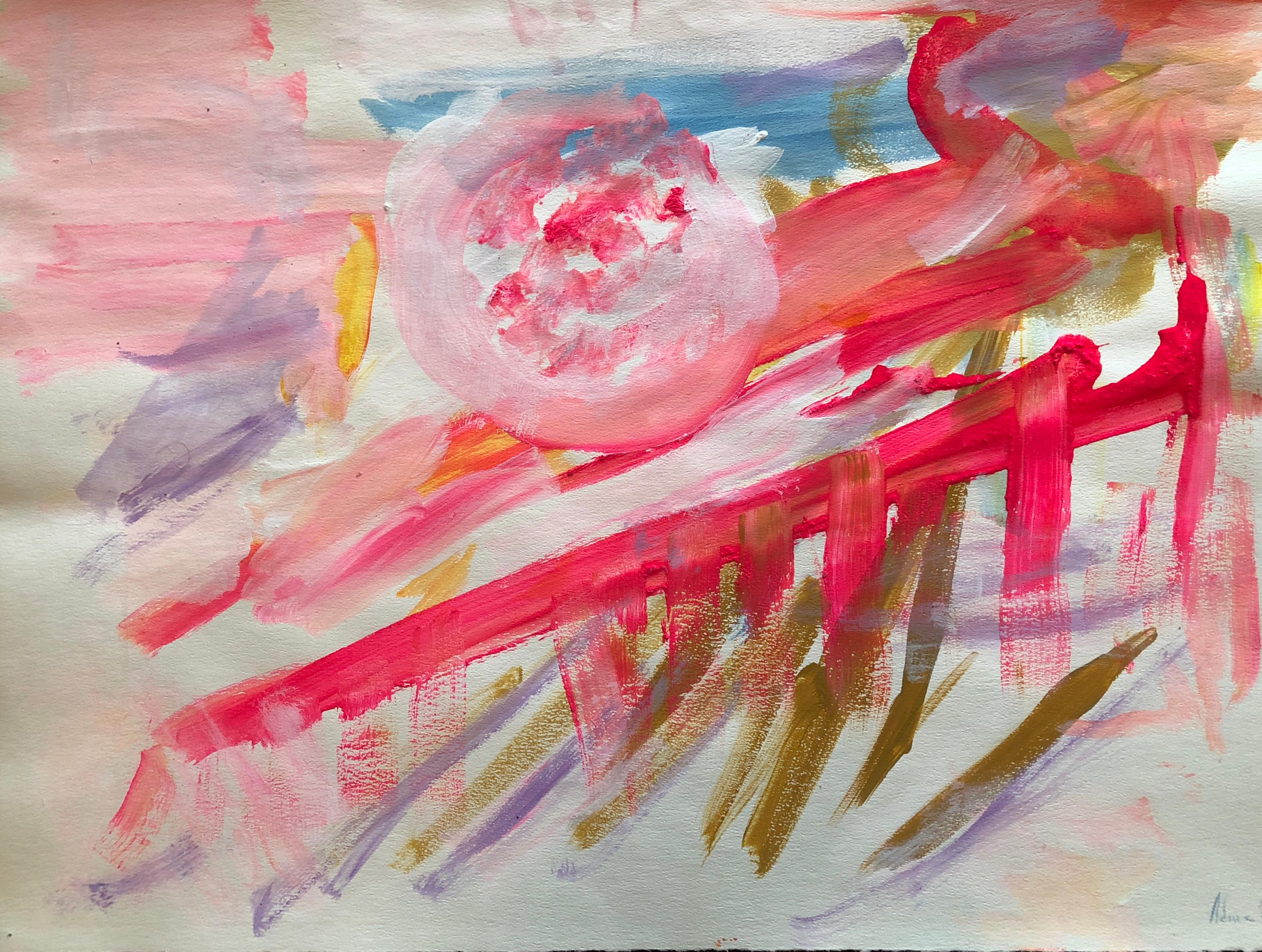 Adine Stix Abstract Painting - Untitled Landscape (1967)