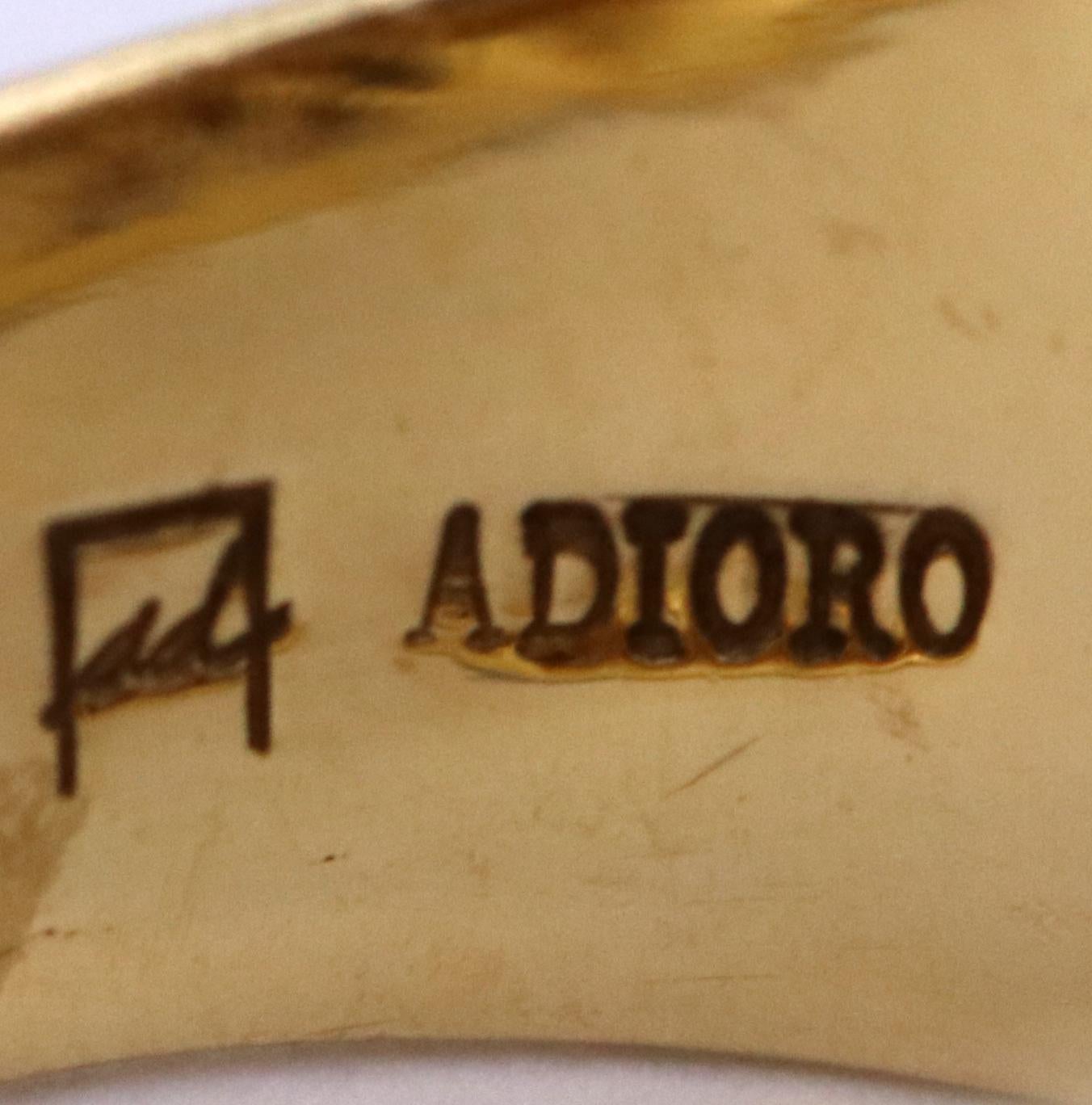 Adioro Gold Ring with Carnelian and Diamonds 4