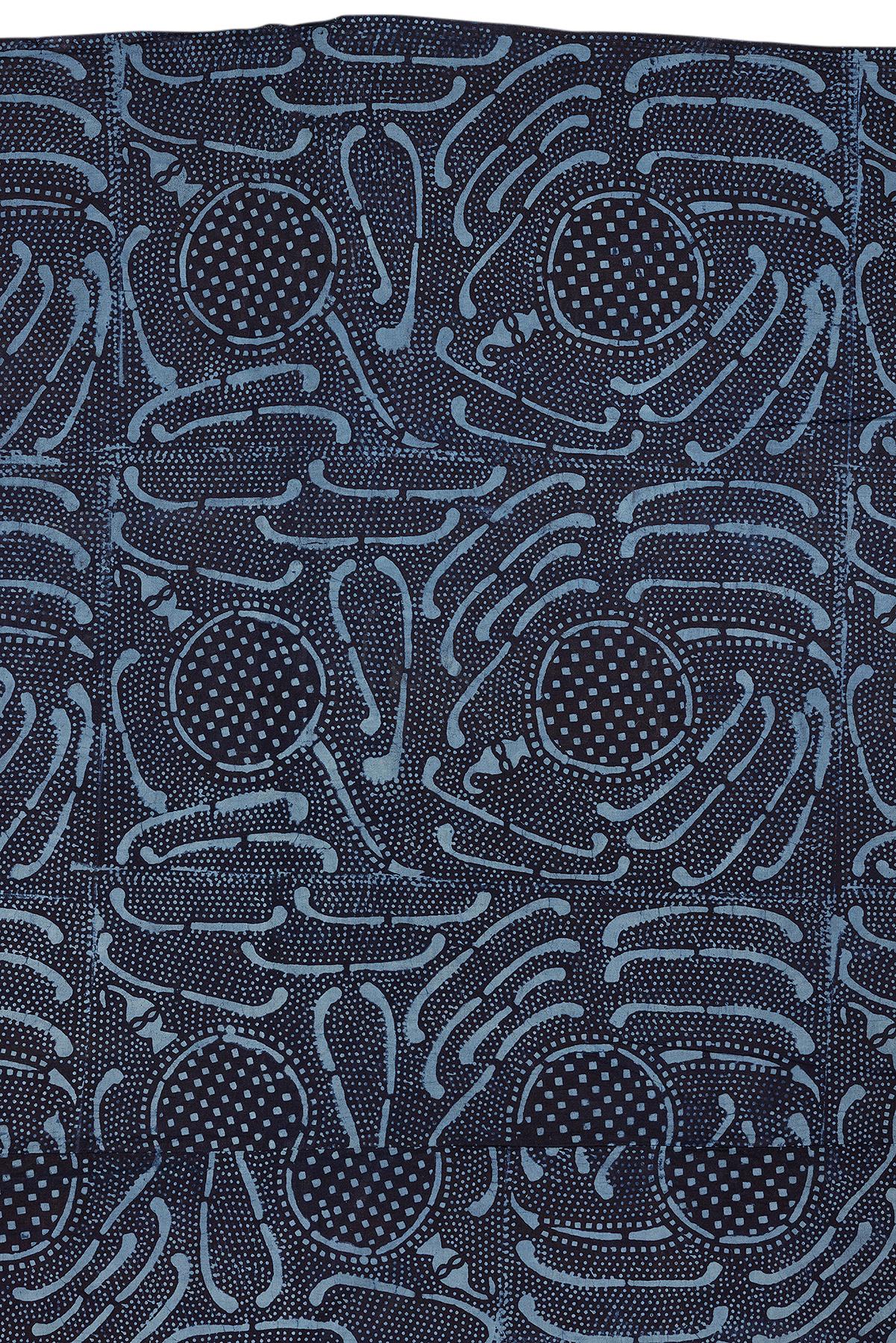  An Adire Eleko women’s wrapper from a recently acquired, exceptionally fine collection of 1960-1970s-era adire cloths sourced in the early 1990s. 

The cassava starch-resist and dyed design epitomizes the Yoruba textile artists' mastery of the