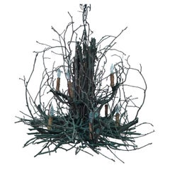 Adirondack Arts & Craft Bent Twig 10 Arm Chandelier 1 Disponible