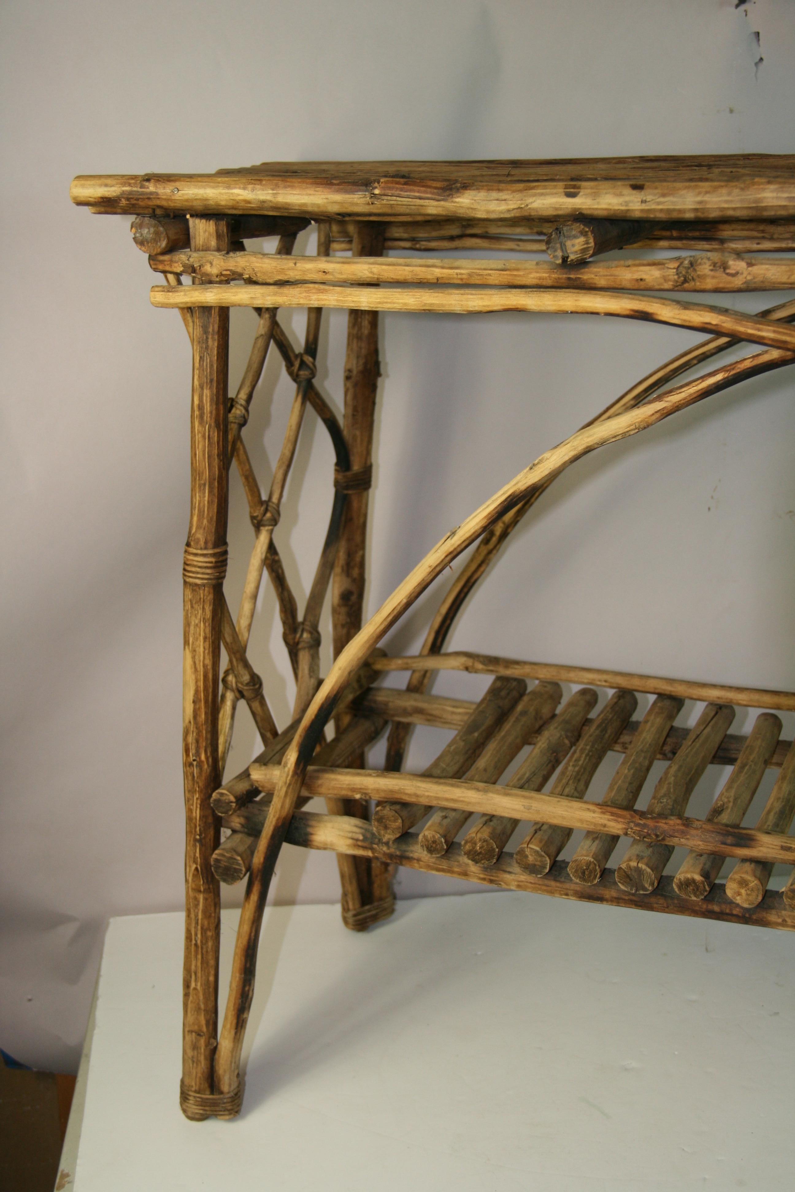 Table console Adirondack Bent Twig en vente 5