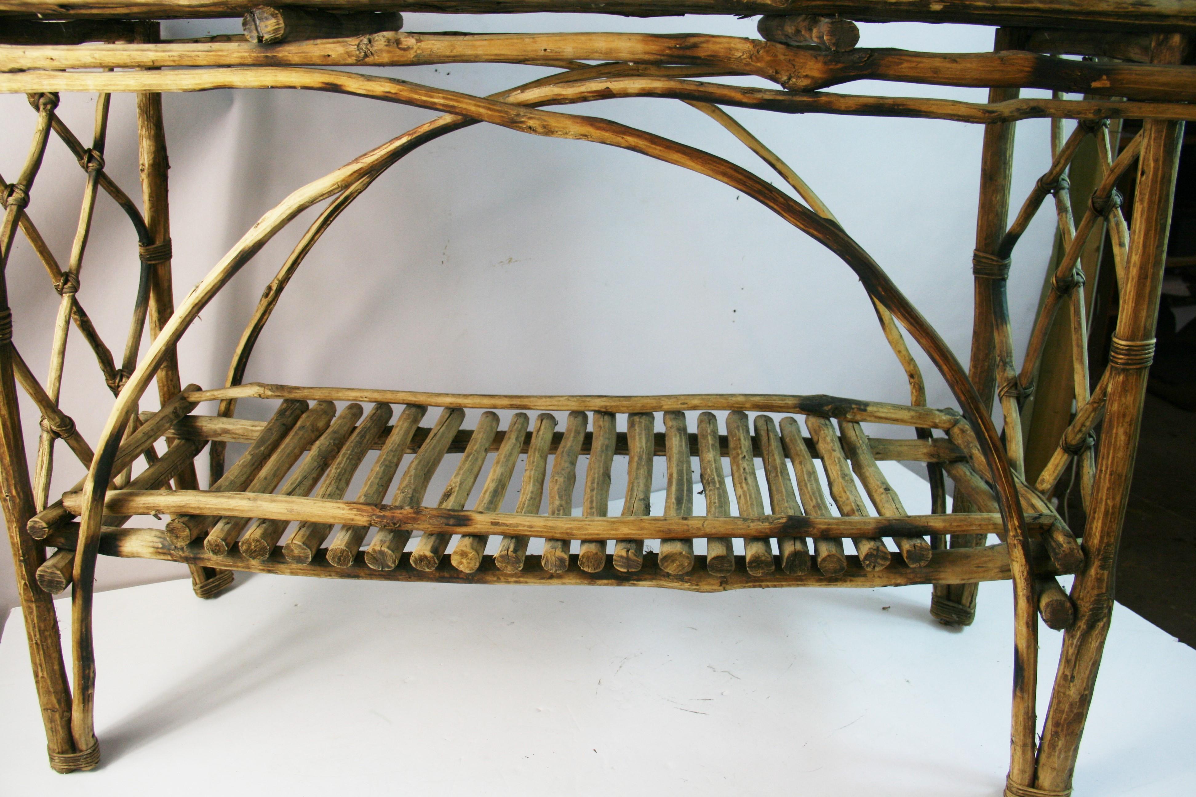 Table console Adirondack Bent Twig en vente 1