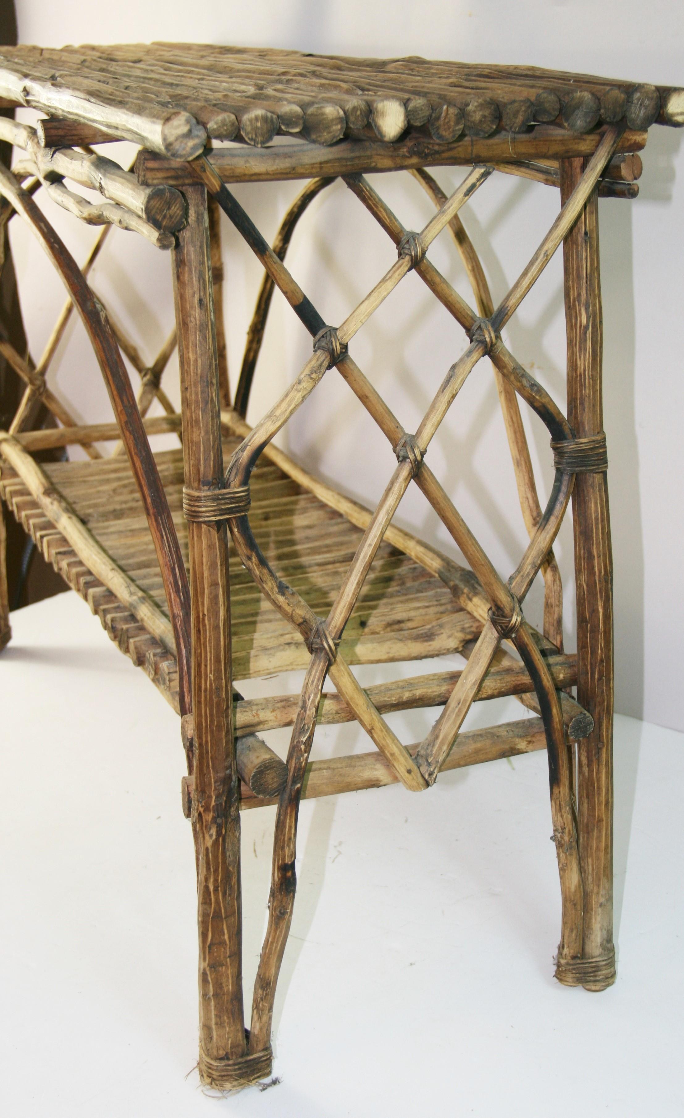 Table console Adirondack Bent Twig en vente 2