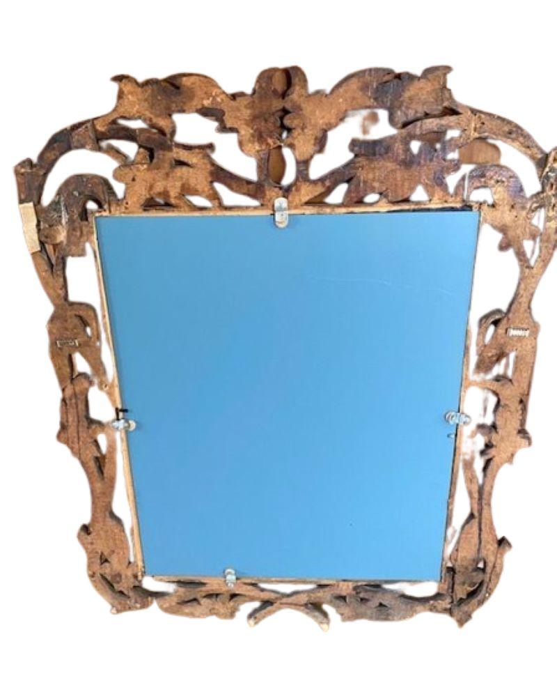 Late 19th Century Adirondack Branch Carved Oak Mirror For Sale 1