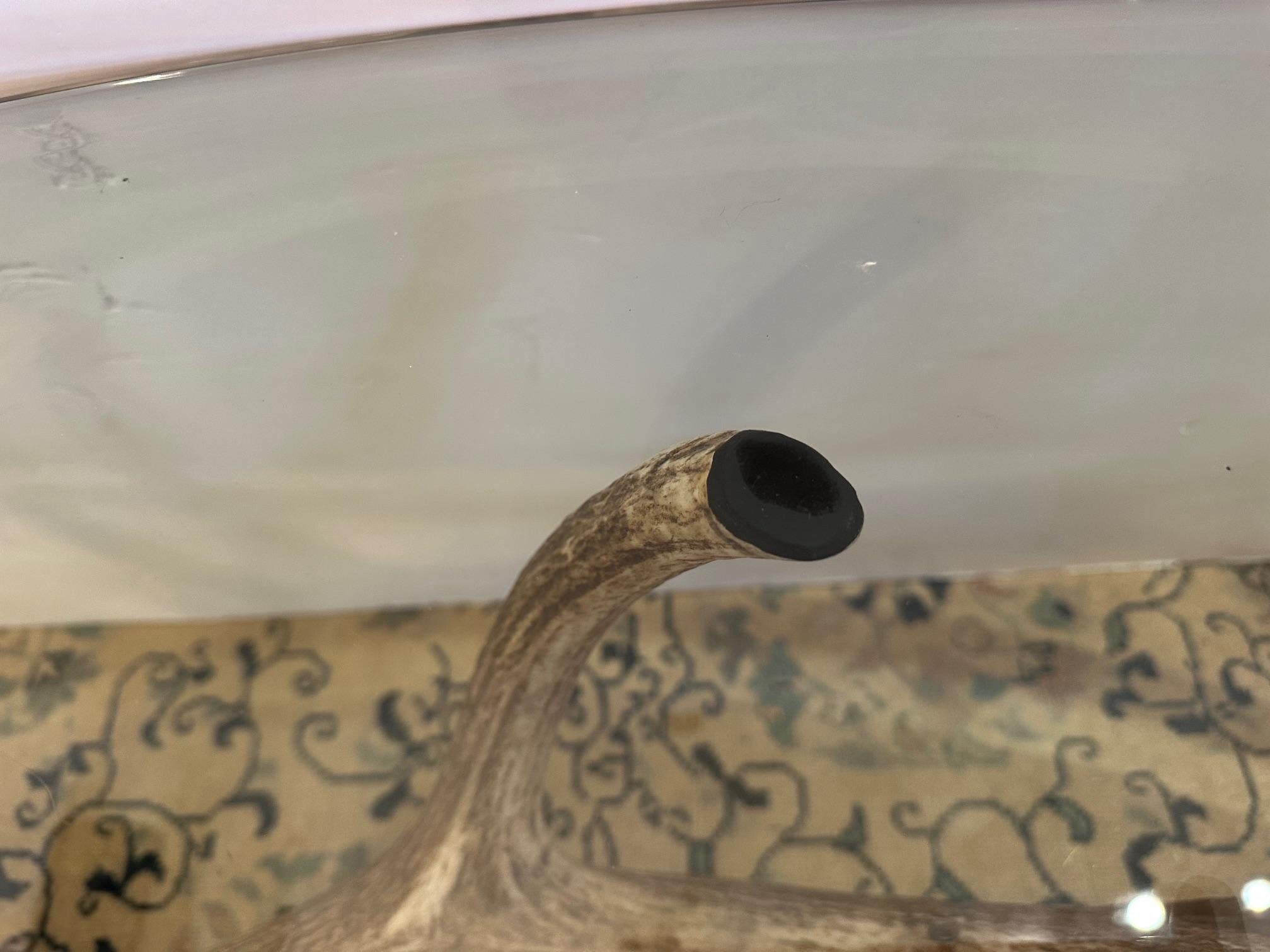 Table basse en bois d'élan et verre ovale Adirondack Chic en vente 5