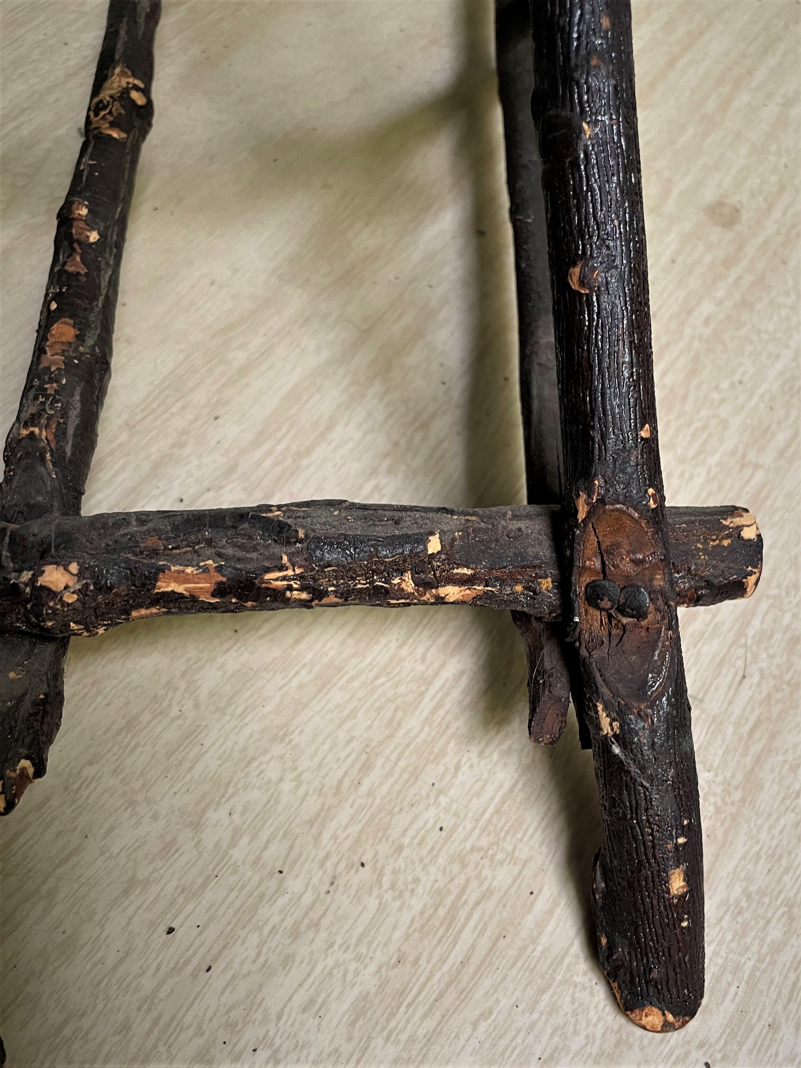 Adirondack Folk Art Wishbone Twig Wall Mount Holder Basket Handmade Artisan For Sale 3