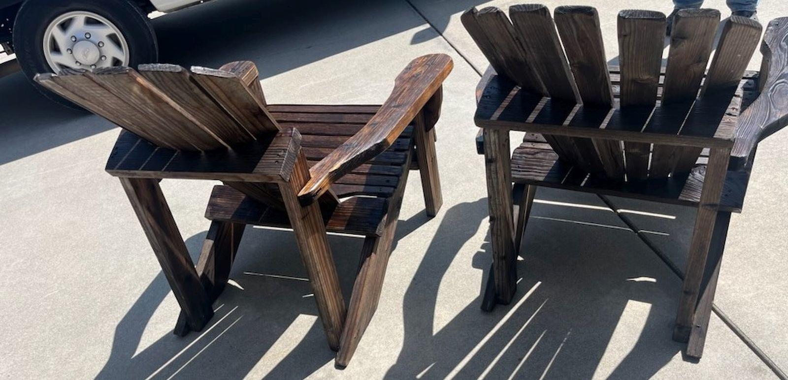 Mid-20th Century Adirondack High Back Chairs, Pair