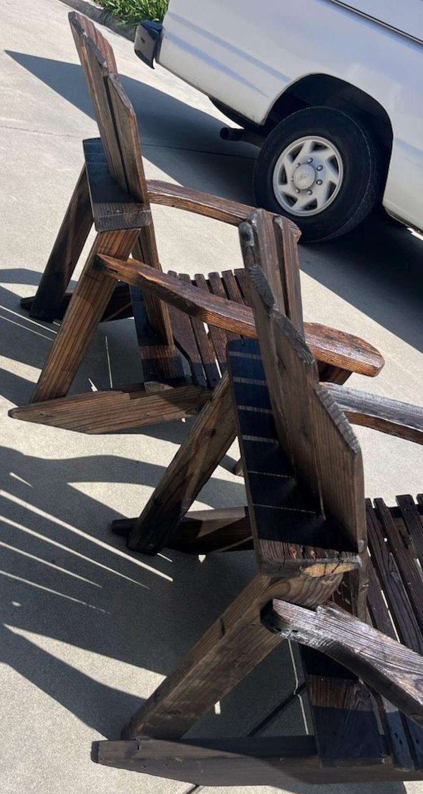 Adirondack High Back Chairs, Pair For Sale 2