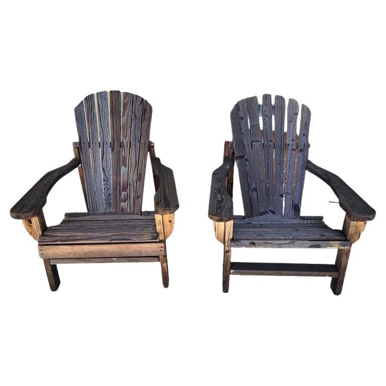 Adirondack High Back Chairs, Pair For Sale