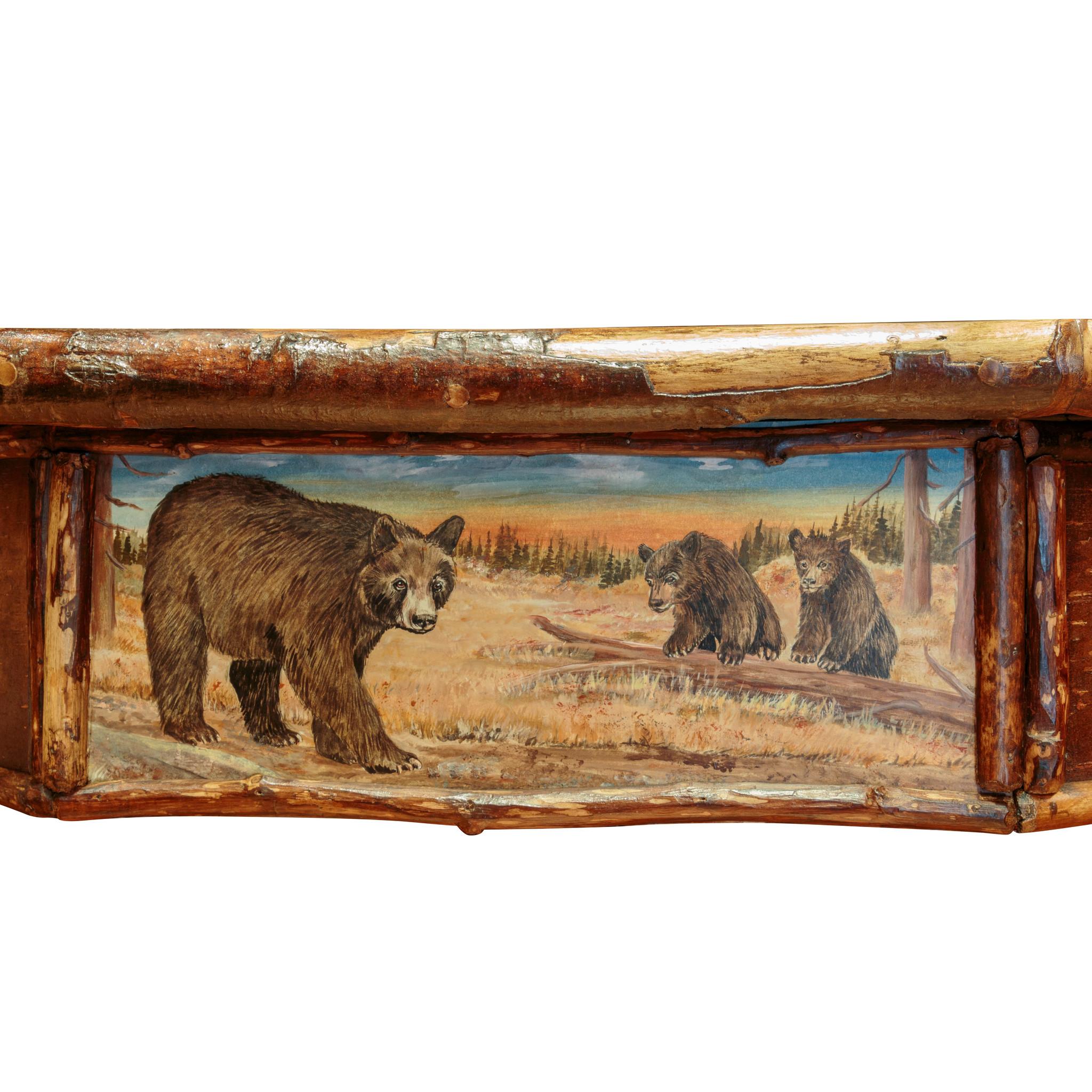 Adirondack Octagon Moose Painted Table In New Condition For Sale In Coeur d'Alene, ID