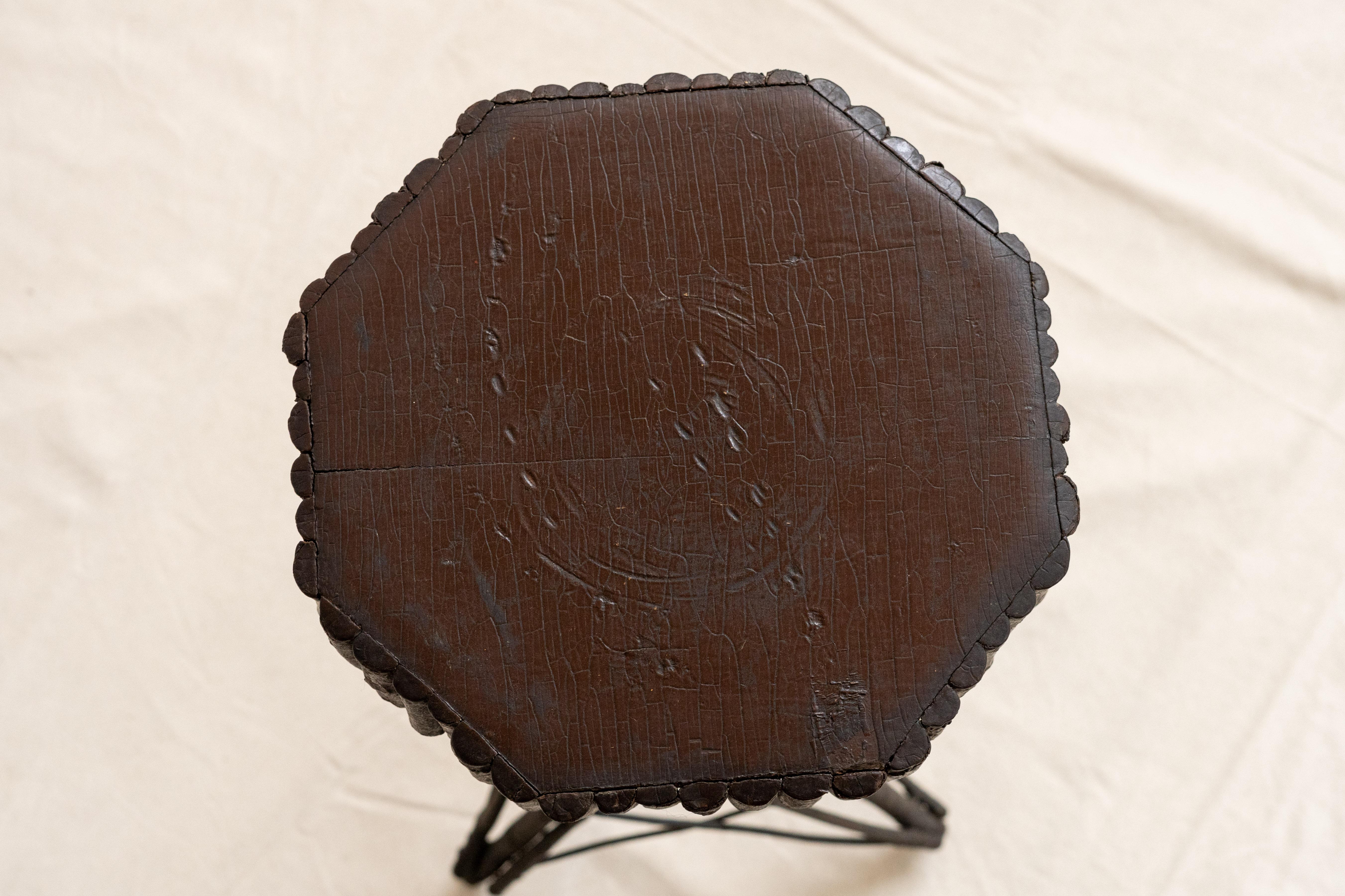 Table d'appoint octogonale Twig d'Adirondack en vente 2