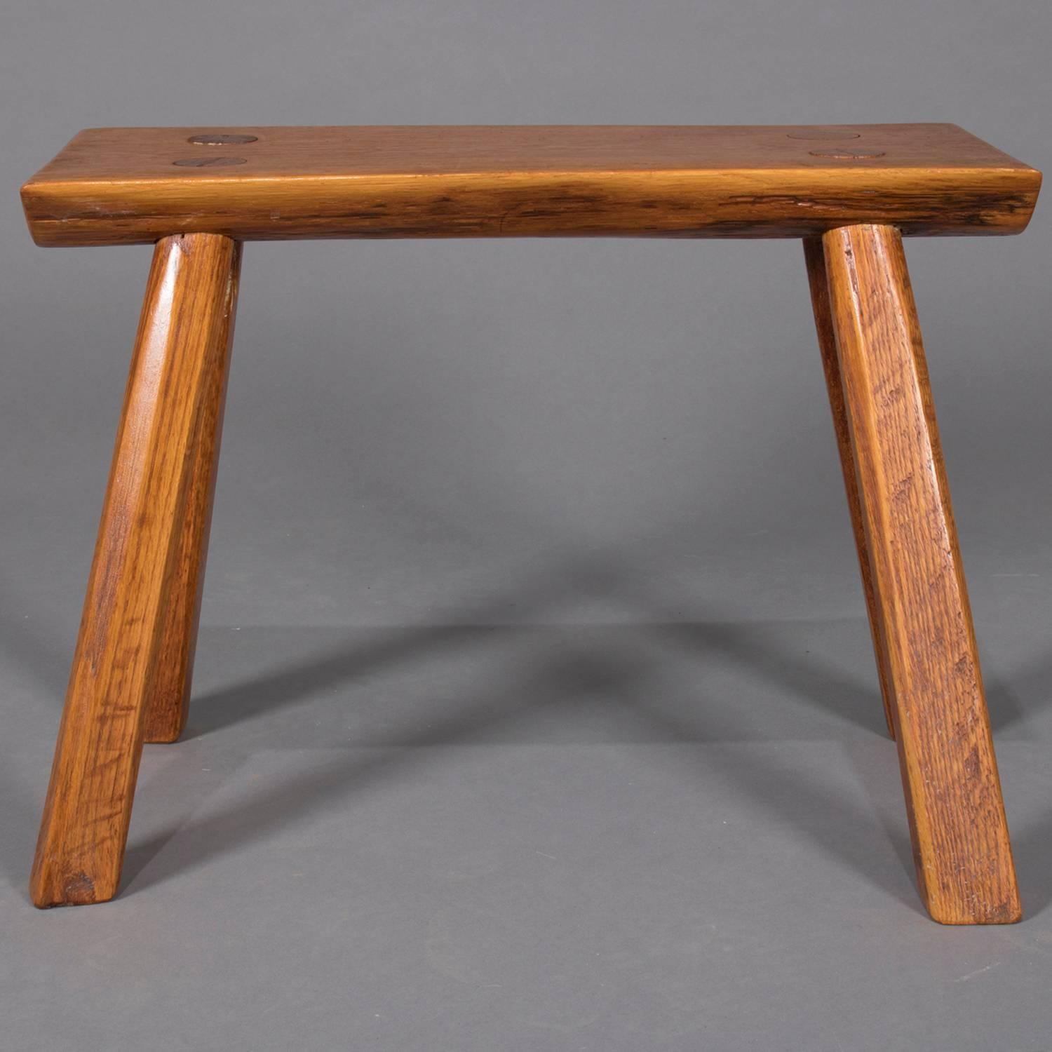 Adirondack Old Hickory School Hand-Carved Mortise & Tenon Slab Wood Bench 4