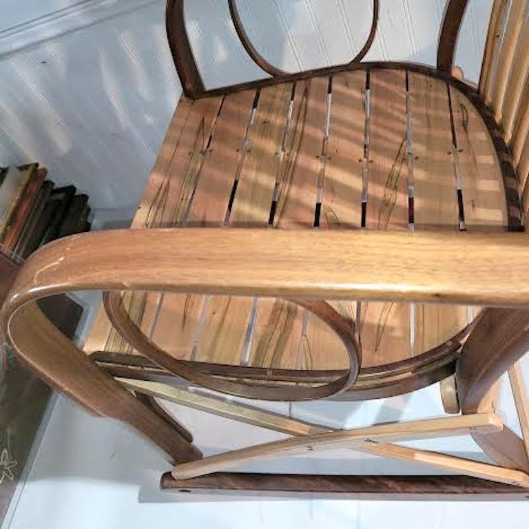 Hickory Adirondack Ranch House Rocking Chair For Sale