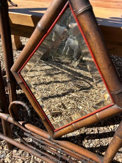 Adirondack Style Bamboo Antique Mirror and Coat Hanger