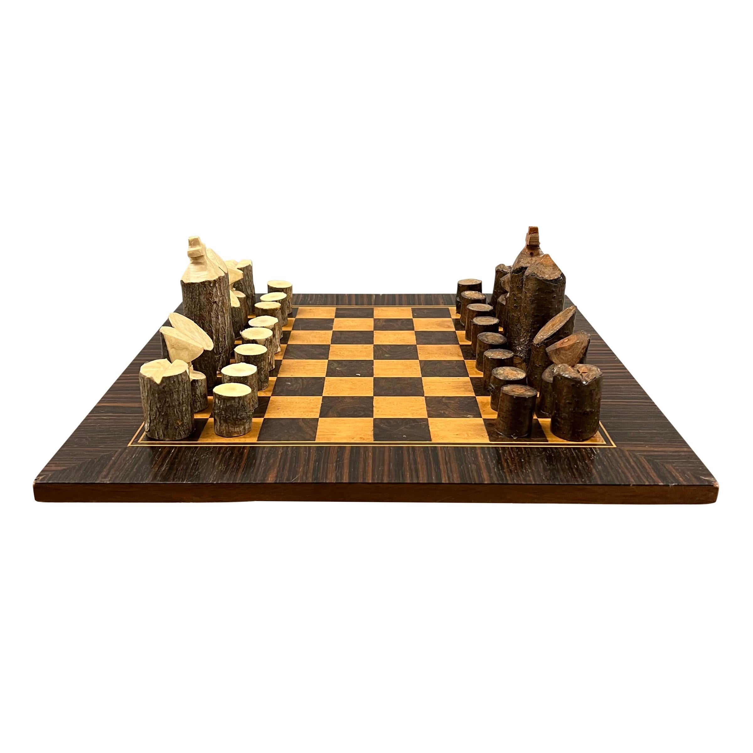 20th Century Adirondack Style Chess Set
