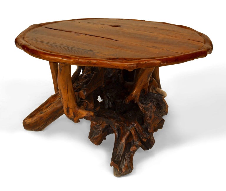 Adirondack Style Coffee Tables with Root Bases For Sale at 1stdibs