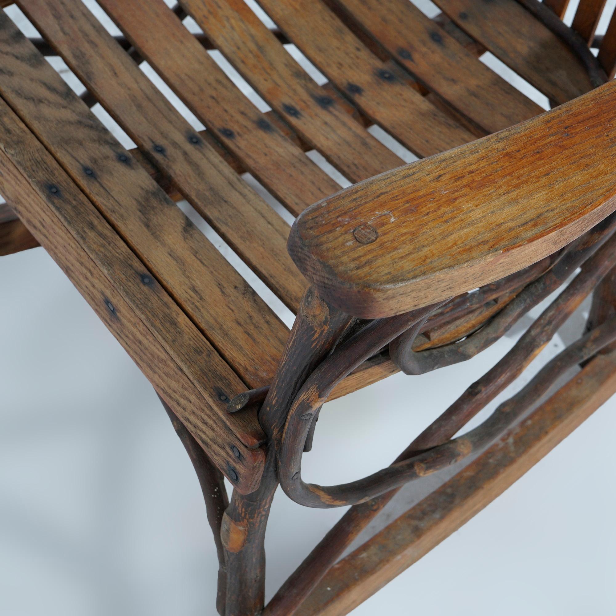 Adirondack Style Old Hickory Branch Form Rocking Chair Circa 1950 3