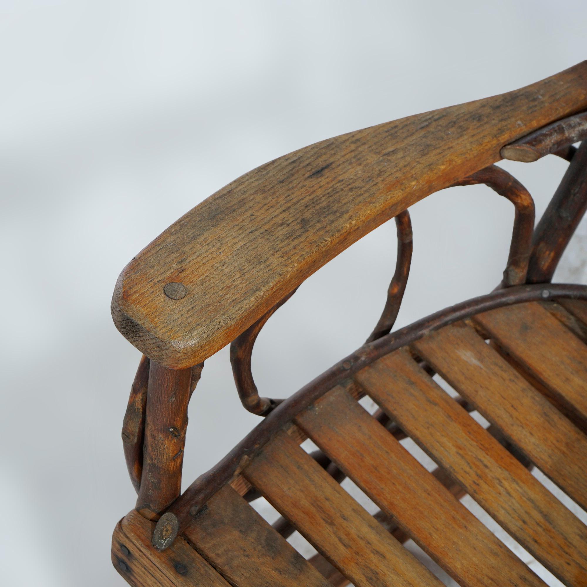 Adirondack Style Old Hickory Branch Form Rocking Chair Circa 1950 4