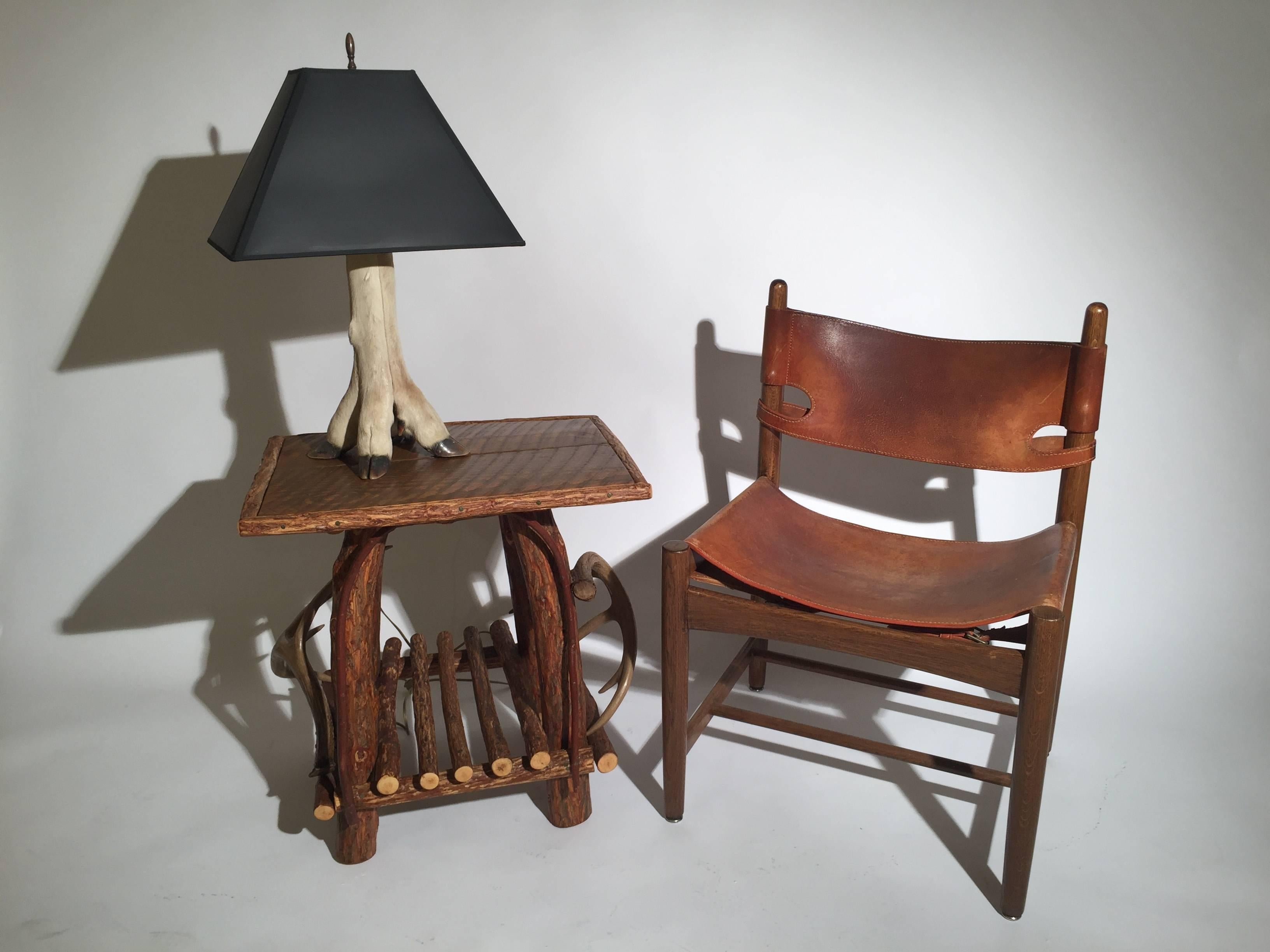 Late 20th Century Adirondack Style Table with Horn Mounts