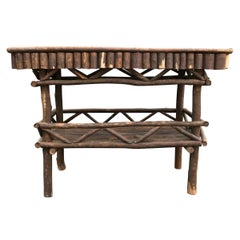 Adirondack Style Table with Shelf