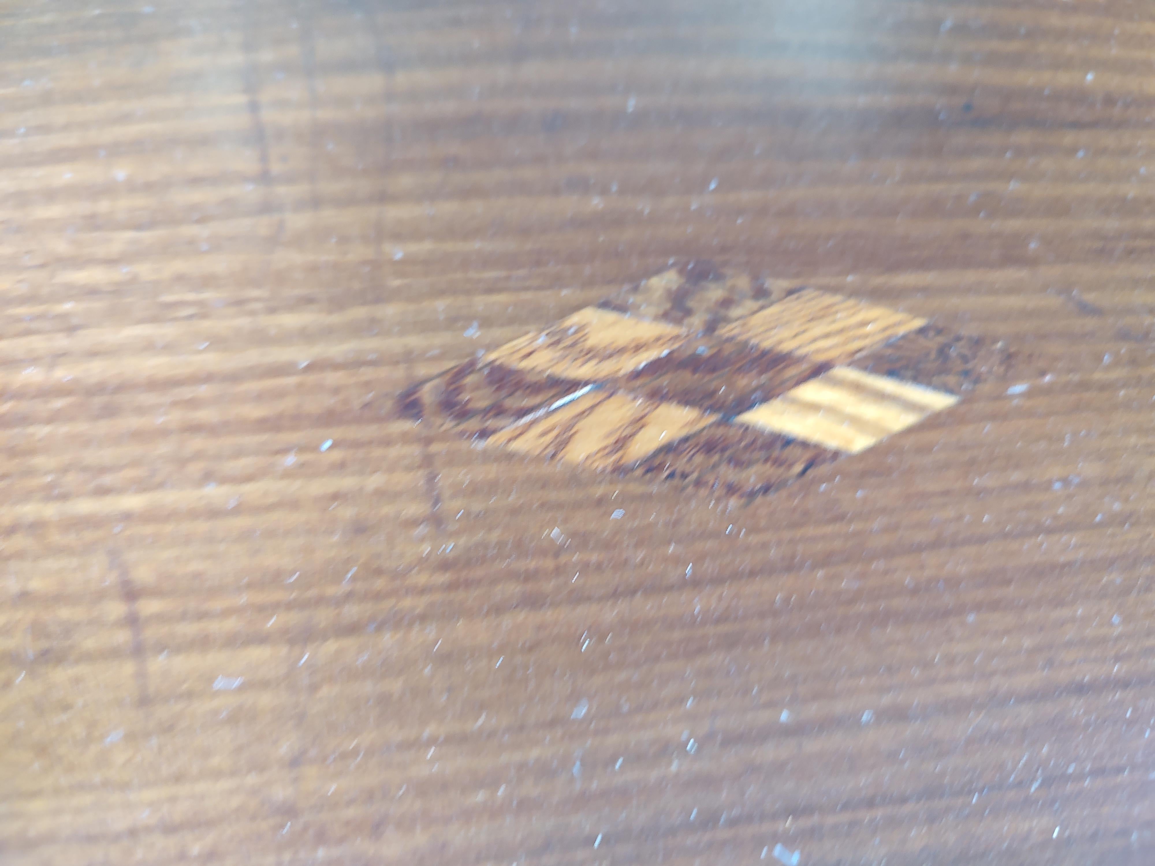 Hand-Crafted Adirondack Victorian Game Center Table with Marquetry Inlay, 1870
