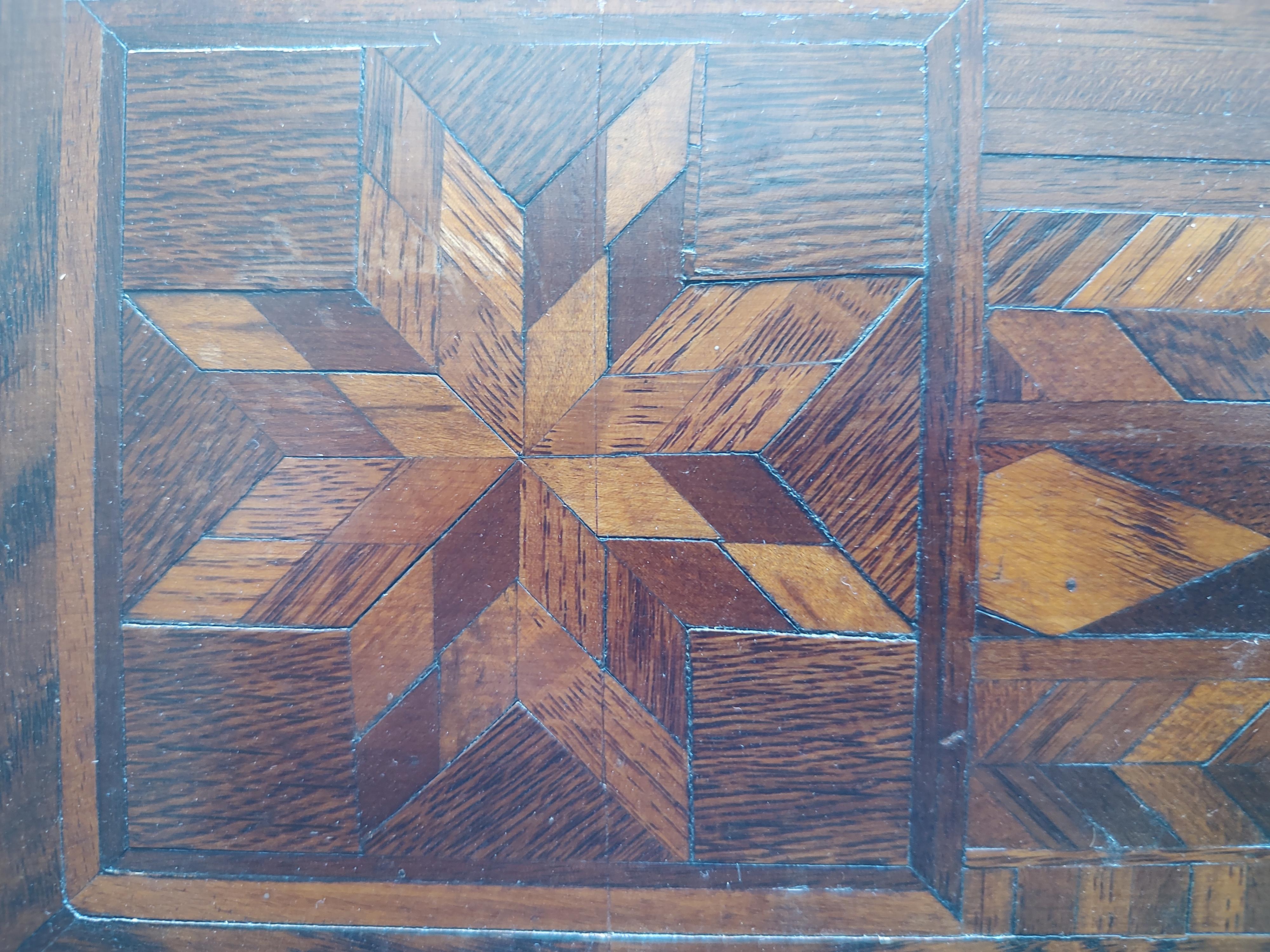 Adirondack Victorian Game Center Table with Marquetry Inlay, 1870 1