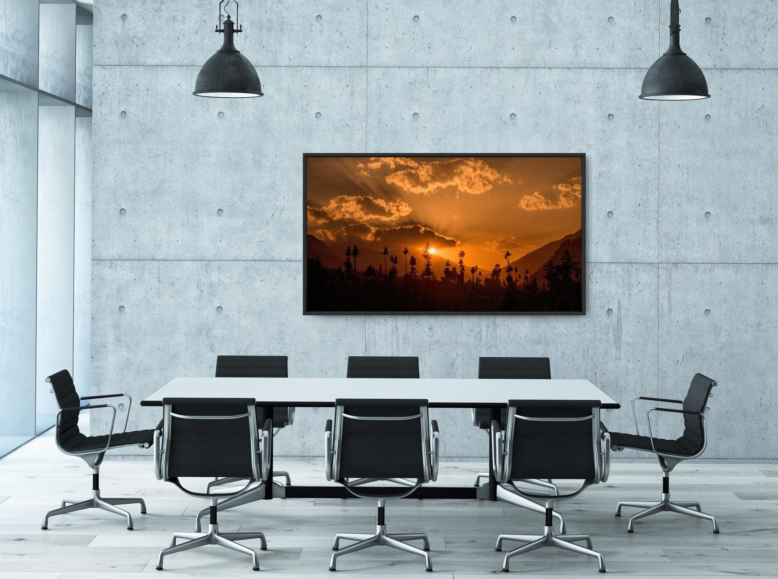 Landscape Photograph Large Nature Mountains Trees Sunset Wildlife India Orange For Sale 9