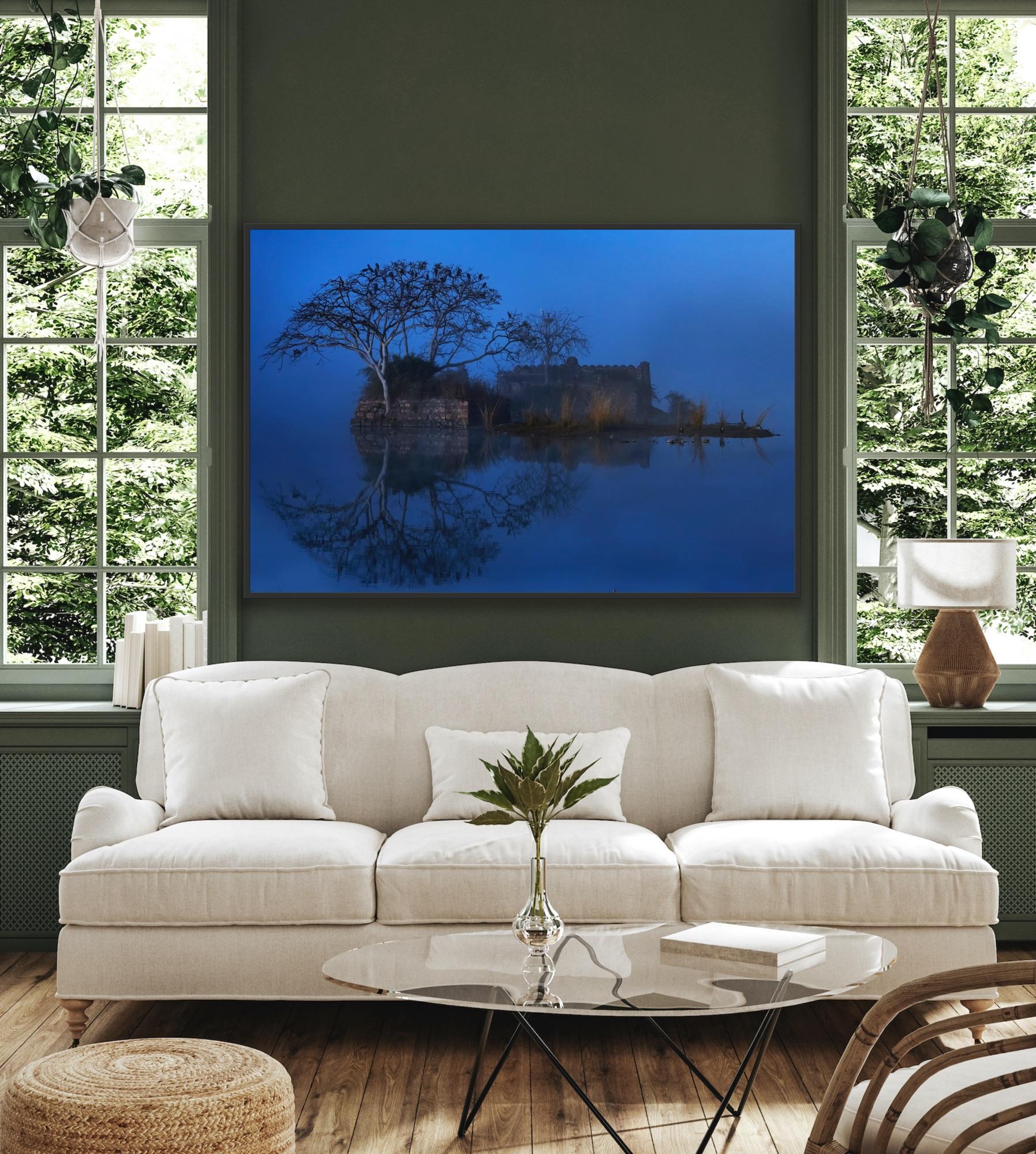 Landscape Photograph Large Nature Lake Trees Water Wildlife India Blue For Sale 12