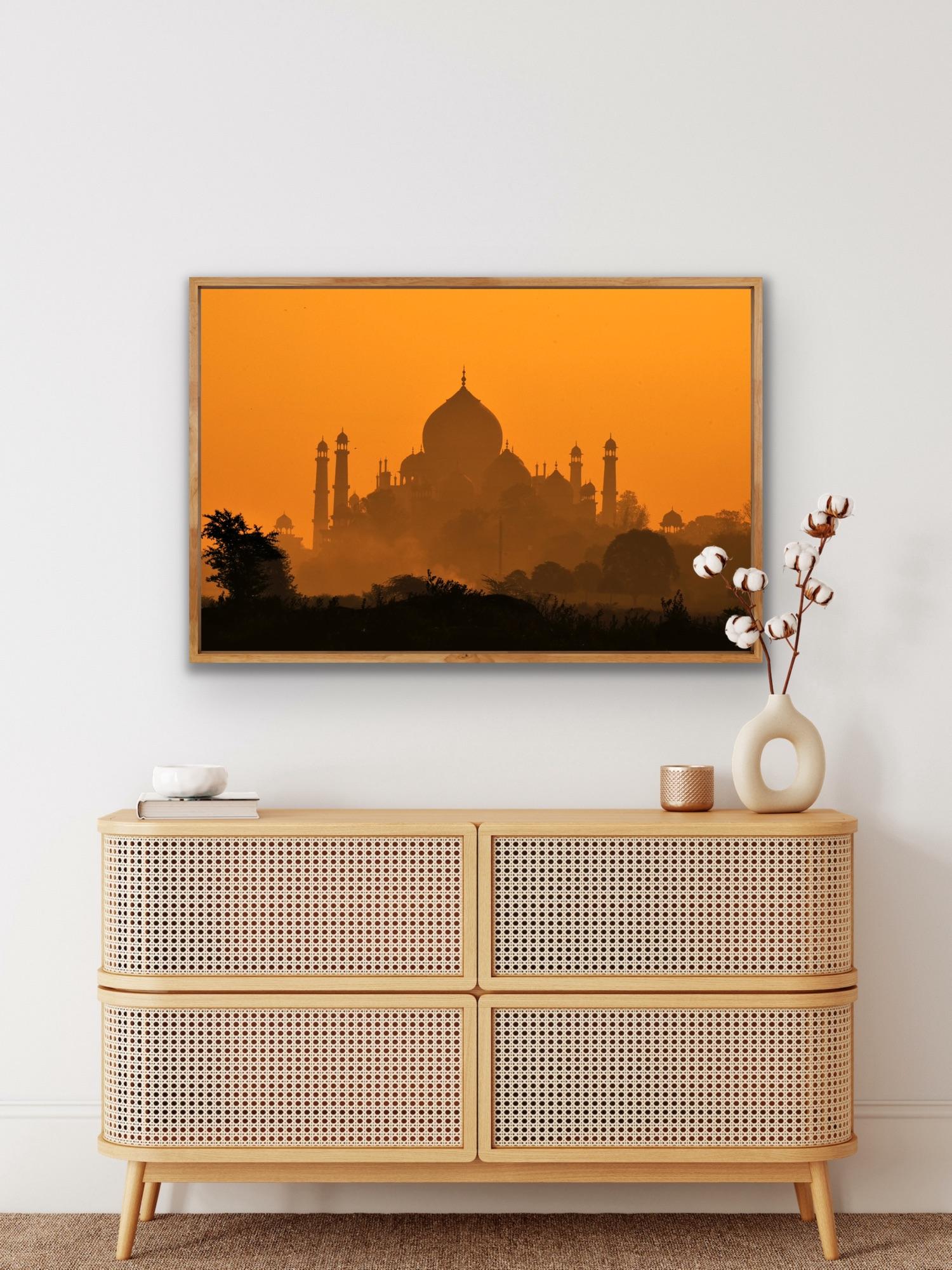 Sunset Taj Mahal Orange golden light atmospheric Nature Landscape India Palace For Sale 9