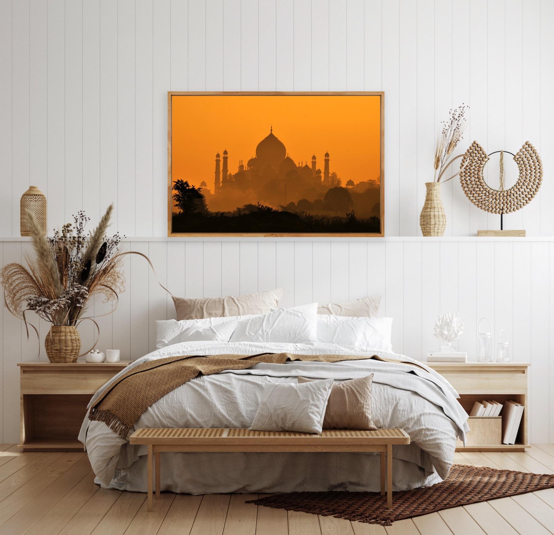 Sunset Taj Mahal Orange golden light atmospheric Nature Landscape India Palace For Sale 10